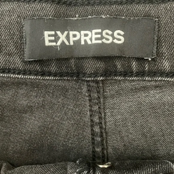Express Hyper Stretch Super High Rise Denim Legging Jeans - Black Rinse - Picture 3 of 5